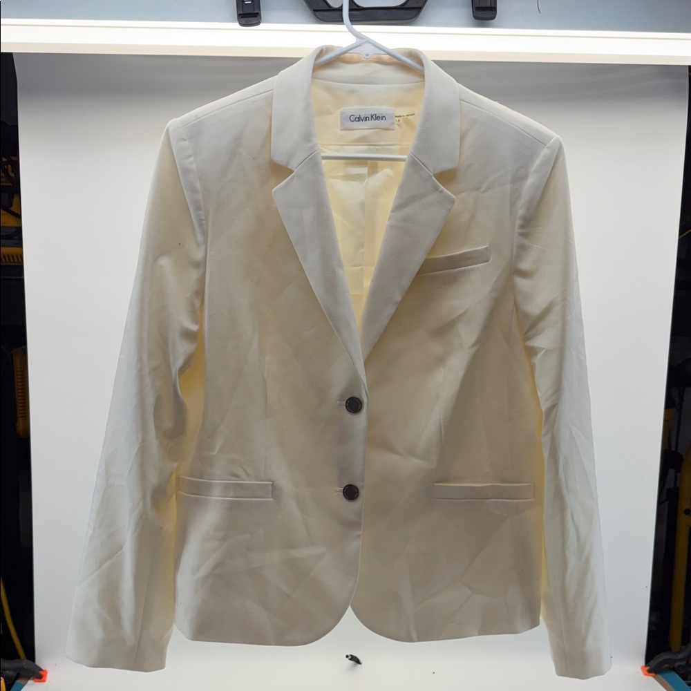 Calvin Klein Women's Off-White Blazer